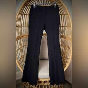 🔥 Theory Treeca Black Wool Blend Tailored boot cut flare Pants Size 4 Classic :)